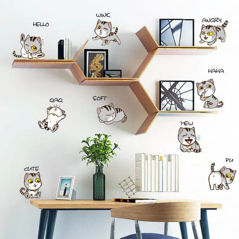(NO.234）DIY剥がせる壁飾りウォールステッカー綺麗仕上がり可愛い猫ちゃん