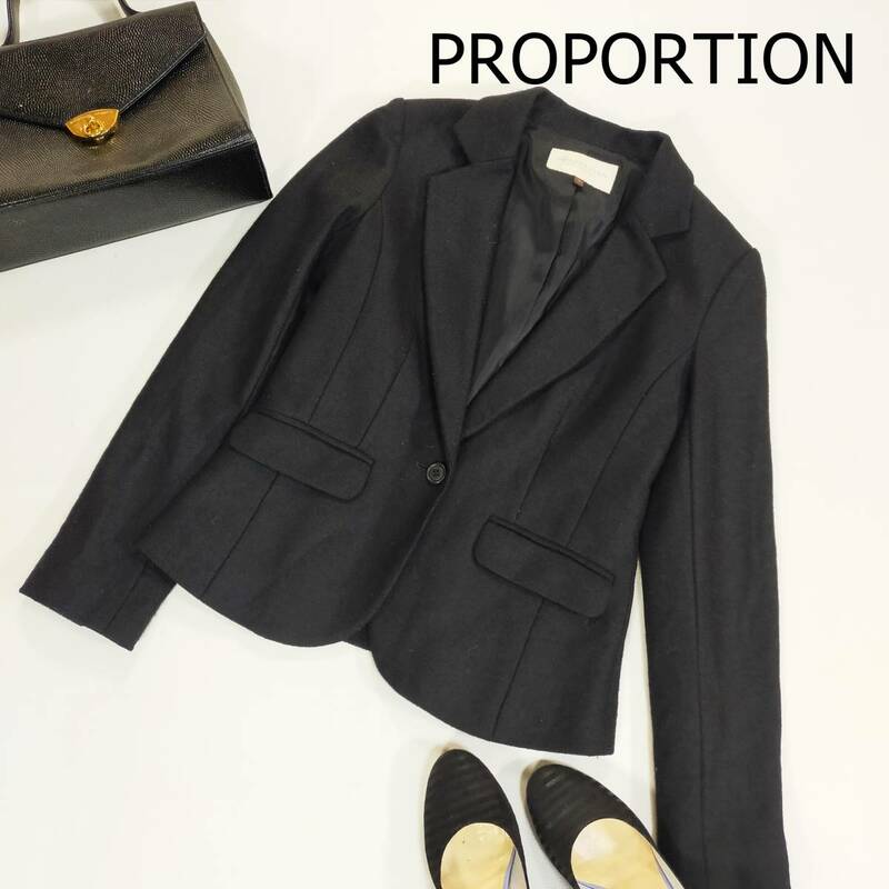 PROPIRTION プロポーション ジャケット サイズ3 L ブラック 黒 スーツ フォーマル シンプル 長袖 ポケット シングルジャケット 3716