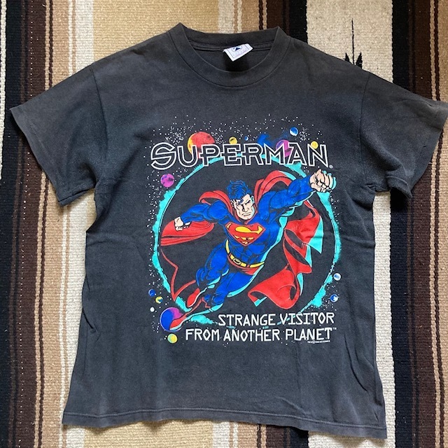 SUPER MAN スーパーマン DCコミックス DELTA 青三角形タグ前期 90年代 Tシャツ made in USA USA製 ビンテージ 古着 used 送料無料