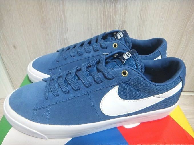 新品 NIKE SB ZOOM BLAZER LOW PRO GT COURT BLUE/WHIT-COURT BLUE 30cm☆ナイキ ズーム ブレイザー ブルー 青 DC7695-401