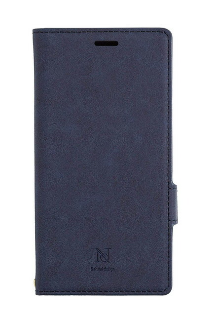 Natural design Xperia XZ2 手帳型 ケース (5.7インチ) 上質PUレザー　Style Natural Blue ブルー XZ2-VS07