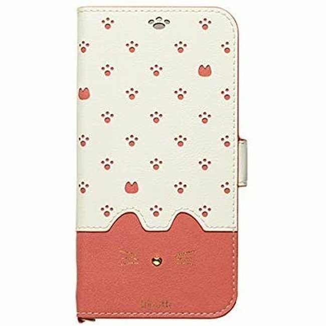 在庫処分 Natural design iPhone11 (6.1インチ) 手帳型 ケース Minette ピンク 猫 PUレザー ストラップ付属 スタンド機