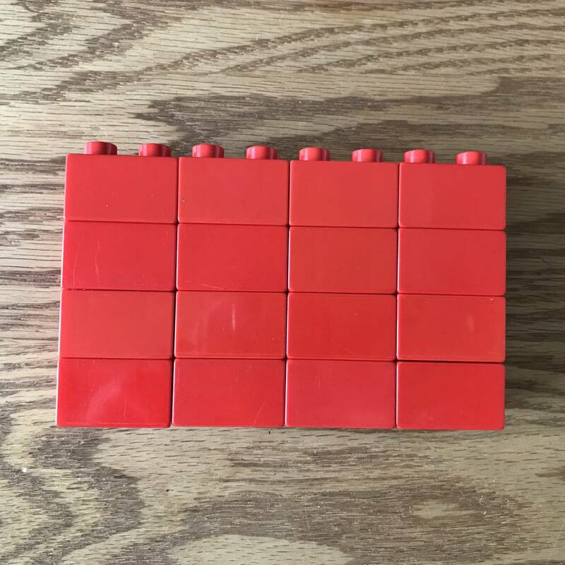 レゴ デュプロ ブロック LEGO 2×2ポッチ 赤色 16個セット