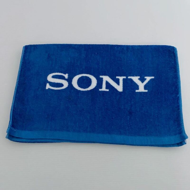 ソニー SONY フェイスタオル 約34×85cm ネイビーブルー 1回洗濯引出保管20年 日本製 販促 ノベルティ 社販 企業モノ Company sales towel