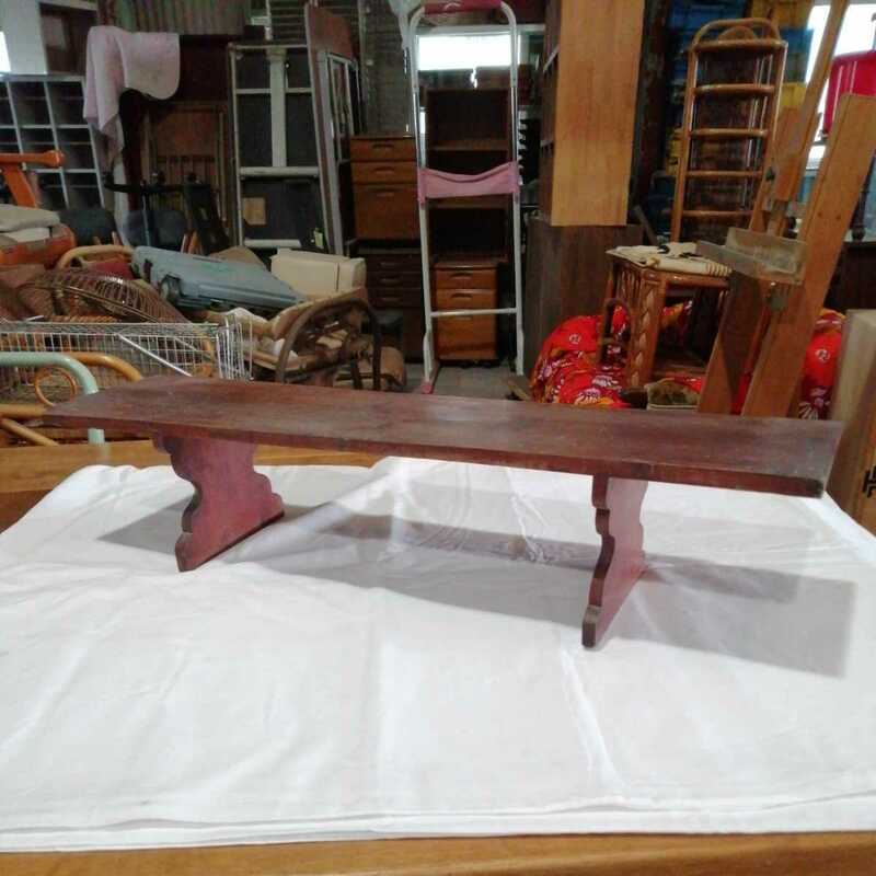 骨董 古いテーブル お供え 台 木製 茶道具 時代 (サイズ約75.6×17.5×高さ16cm)
