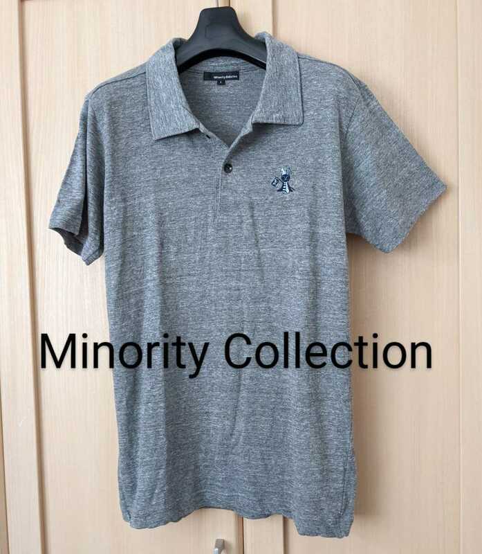 Minority Collection メンズ1 マイノリティコレクションゴルフ ブランドロゴマーク刺繍 半袖 ポロシャツ グレー M 日本製 正規品 送料無料