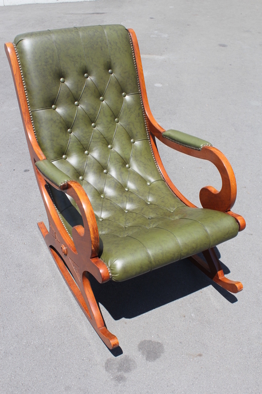 美品 イタリア製 英国 本革 高級 ロッキングチェアー チェスターフィールド アンティーク ヴェローナクラシック 揺椅子 輸入家具 椅子 レア