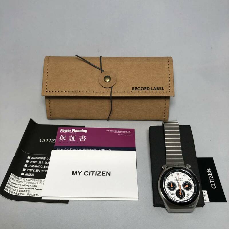 新品 CITIZEN COLLECTION シチズンコレクション レコードレーベル ツノクロノ RECORD LABEL TSUNO CHRONO AN3660-81A 腕時計 メンズ パンダ
