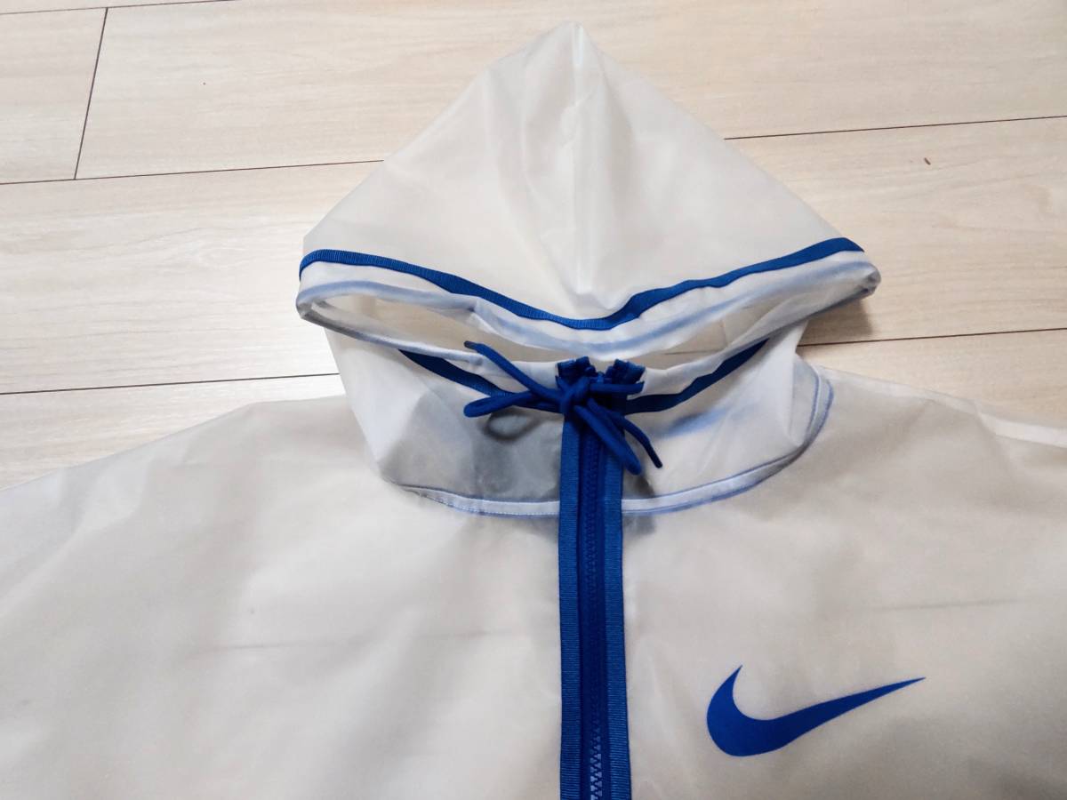 ★新品　ナイキ　NIKE　フード付ジャケット　★半透明シースルー　★レインコートにも　★Mサイズ