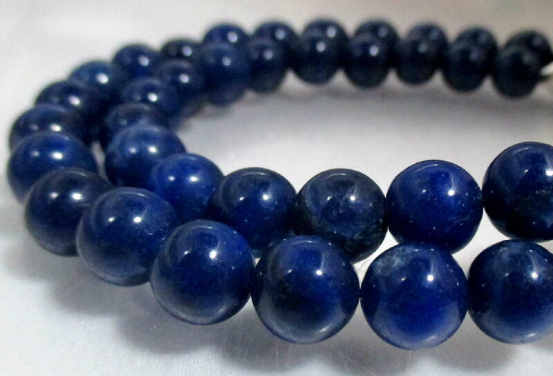 RoundNaturalAfricanBlueSapphireGemstoneNecklace *