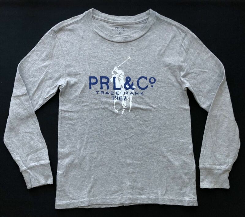 ポロ ラルフローレン ビッグロゴ デカロゴ 長袖Tシャツ ロンT　　キッズ140 霜降りボディ POLO RALPH LAUREN 子供服 柳5308