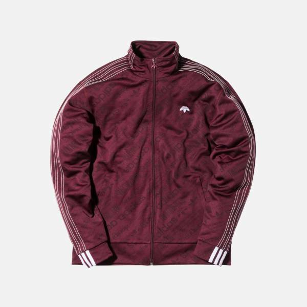 新品 未使用 正規品 希少品◆New York KITH買付 ADIDAS ORIGINALS X ALEXANDER WANG JACQUARD TRACK JACKET MAROON エンジ色 サイズM