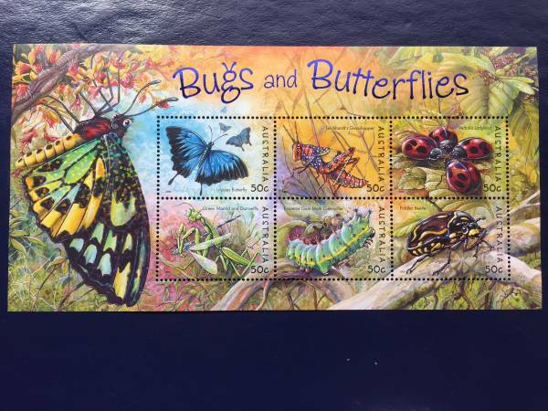 オーストラリア 2003年発行 蝶 昆虫 切手 小型シート 未使用 NH