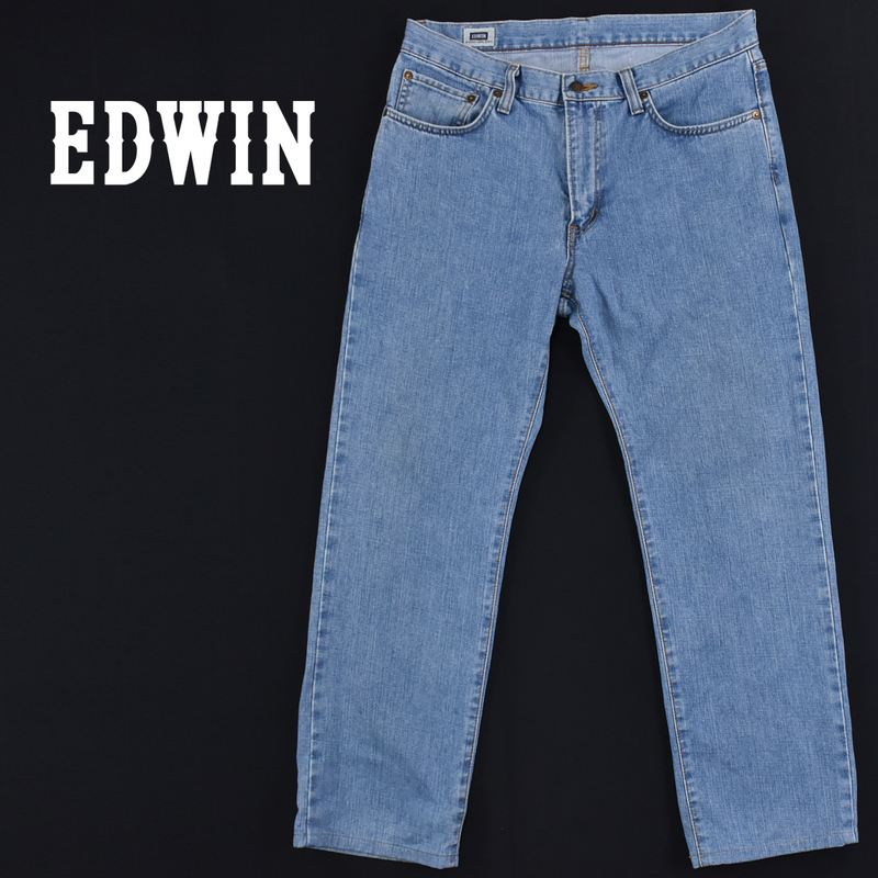 EDWIN エドウイン ★ 日本製 インターナショナルベーシック 403 ストレート デニム ジーンズ パンツ 薄いインディゴ メンズ 34