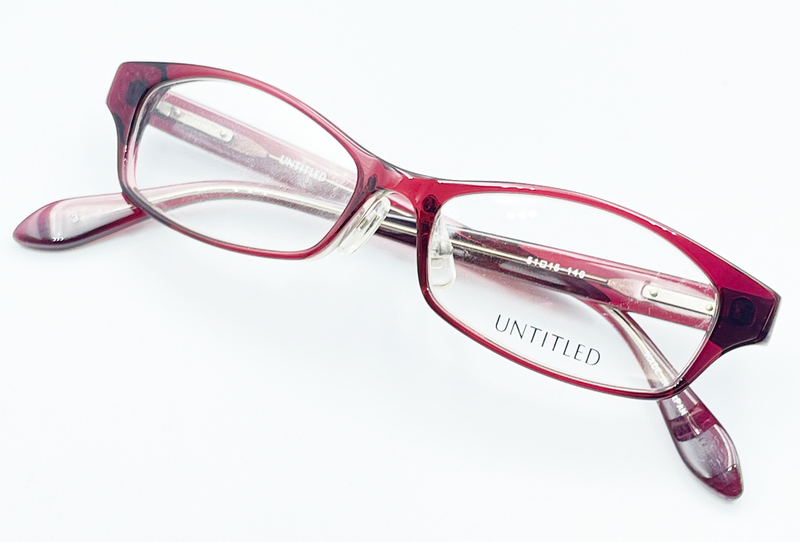 メガネフレーム UNTITLED 8042 エンジ メガネ 眼鏡 新品未使用 デッドストック品 送料無料