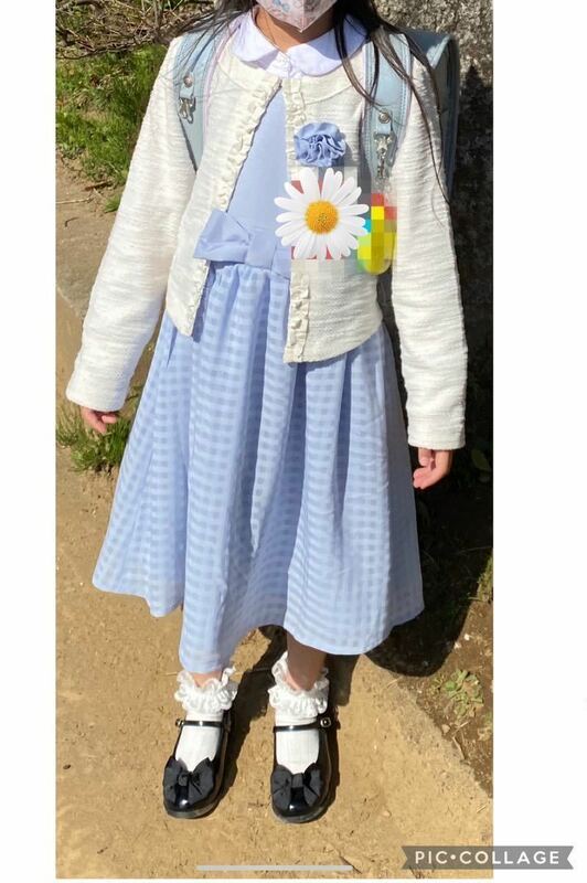 コムサイズム リボンタイ付き　長袖ブラウス サイズ120 女の子 入学式 卒園式 七五三 お祝い