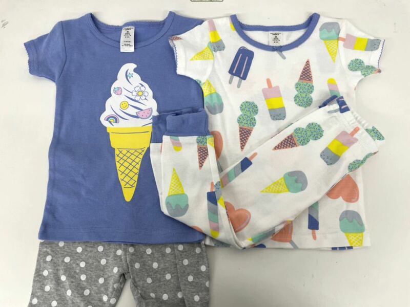 未使用■Carter's カーターズ 女の子 半袖パジャマ 4点セット 2T / 2歳 アイスクリーム