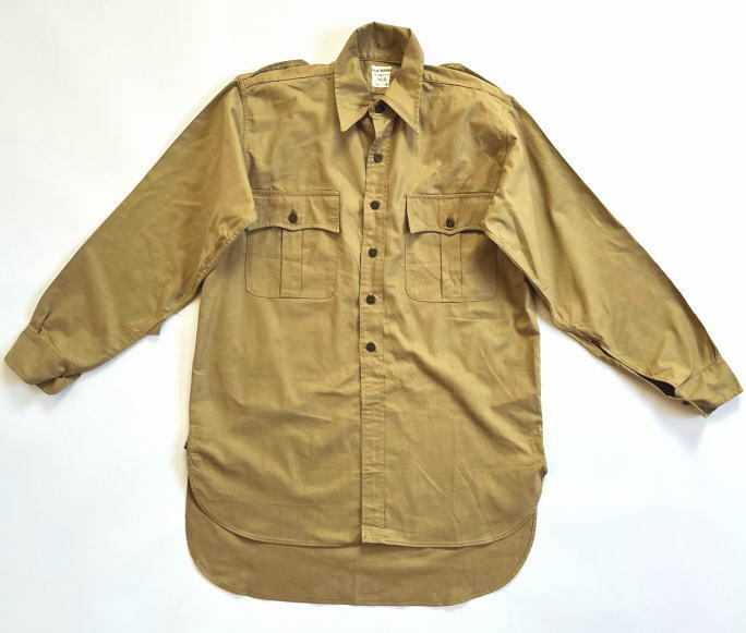 イギリス軍 トロピカル シャツ Size 4 ビンテージ 50s エアテックス素材 1954年 袖と裾にマチ付き 名品