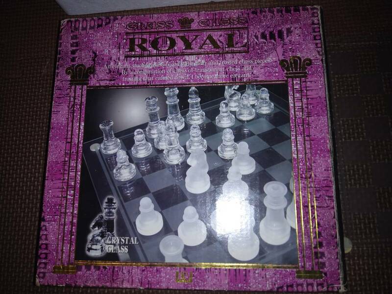 即決　送料無料　 ガラス　チェス　セット　インテリア　GLASS CHESS ROYAL