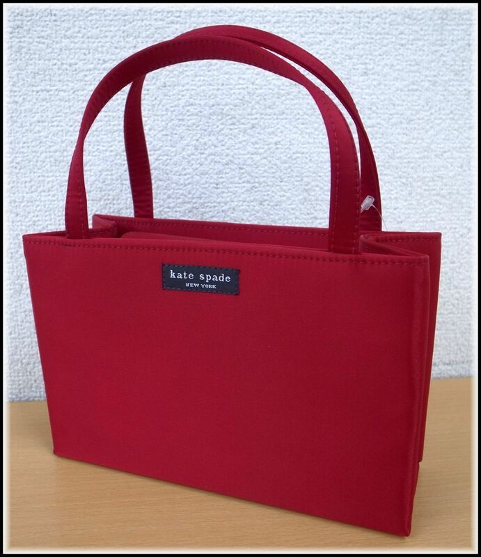 8043T　kate spade New York ケイト・スペード ニューヨーク　ナイロンミニハンドバッグ バスケット　AH180101XX　レッド系　未使用品