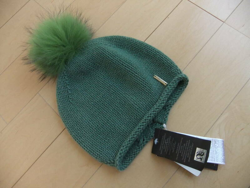 MADE IN ITALY RINASCIMENTO KNIT CAP 50%WOOL 50%ACRYLIC green イタリア製 ニット帽子 ウール