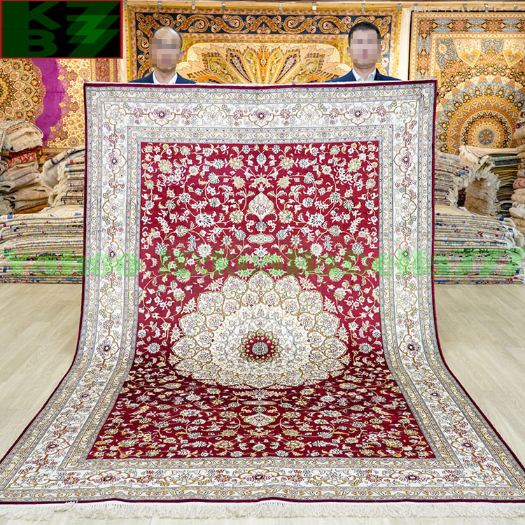 【贅沢敷物】ペルシャ 絨毯 シルク★180ｘ270ｃｍ 100％ ハンドメイド カーペット ラグ 住まい インテリア 応接間 リビング 高級 装飾 W21
