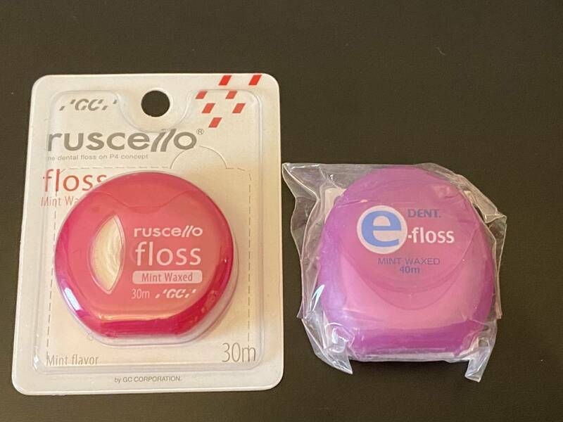 歯科医販売品フロス2点セット：GC ルシェロ フロス ミントワックス 30ｍ ピンク・ライオンDENT.e-floss イーフロス 40m 歯科用