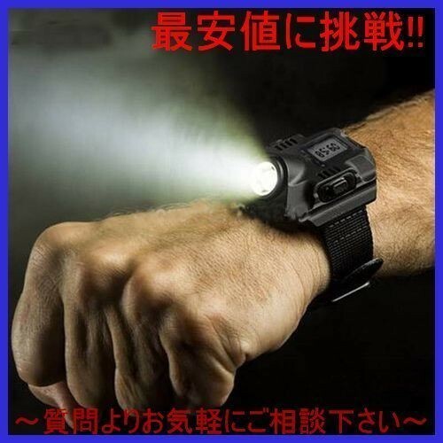 HP022:防水led戦術的ディスプレイ充電式腕時計懐中電灯マルチツール屋外照明屋外キャンプ狩猟