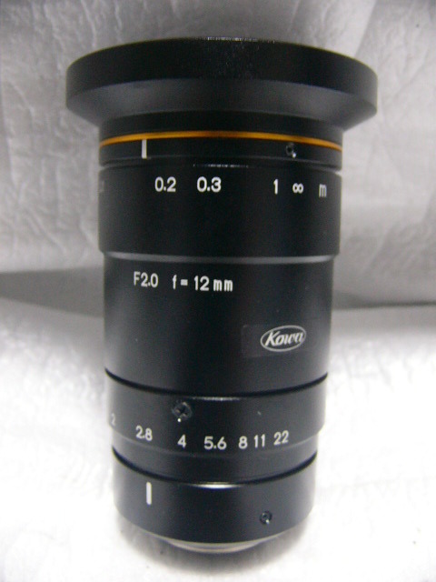 ★未使用に近い★ Kowa/興和 LM12XC Cマウントレンズ 12mm F2.0 大光径4/3"型 800万画素 (Keyence CA-LHE12相当) ラインカメラに最適