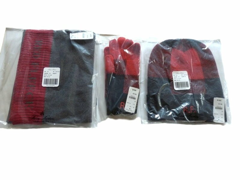 新品【送料無料】ブルックスブラザーズ レッドフリース ３点セット マフラー キャップ 手袋 Brooks Brothers Red Fleece Collection