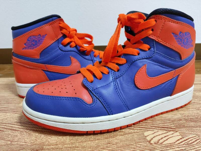 NIKE AIR JORDAN 1 RETRO HIGH OG KNICKS ニックス 25.5cm 555088-407 black versity red white シカゴブルズ ブレッド chicago bred royal