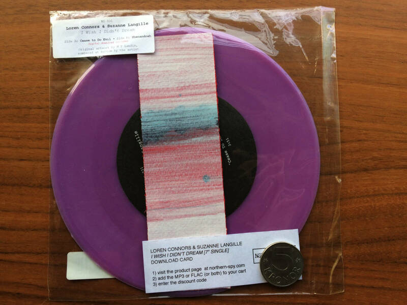 美品 Loren Connors & Suzanne Langille I WISH I DIDN'T DREAM 7" translucent lavender, limited edition of 50