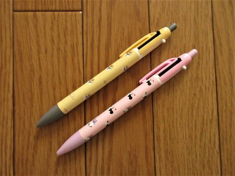 ディズニー　ミニー＆デイジー　チップ＆デール　多機能ペン　2本セット　シャープペン＆黒・赤 2色ボールペン　シャープペン　ボールペン