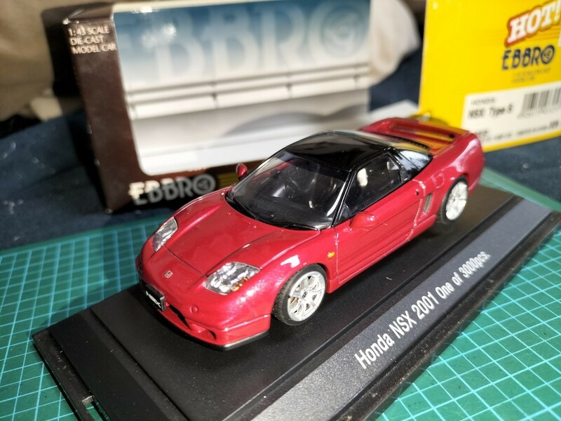 絶版!! エブロ1/43　ホンダ NSX 2001 Type S （メタリック・レッド） 