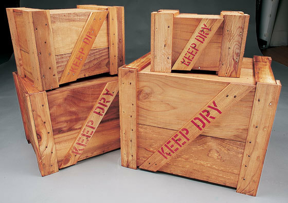 輸出用木箱 -Bタイプうす茶 Sサイズ アメリカ雑貨 アメリカン雑貨 MADE IN JAPAN 木箱 収納 アンティーク カントリー雑貨 ナチュラル