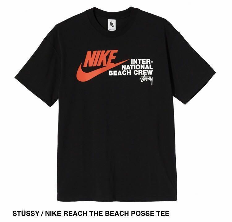 新品コラボDD3070-010国内正規品Nike x Stussy International Beach Crew Tee Black Sサイズ ステューシー半袖Tシャツ黒black白RED赤ナイキ