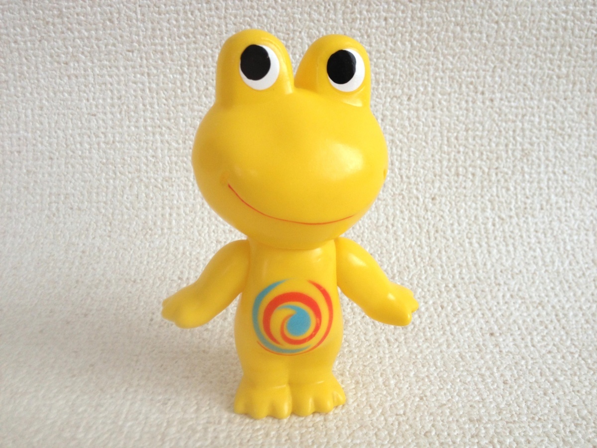 激レア ケロちゃん ソフビ 渦巻 コルゲンコーワ 黄色 人形 カエル フィギュア 高さ9.5cm かえる 昭和レトロ イエロー うずまき【道楽札幌】
