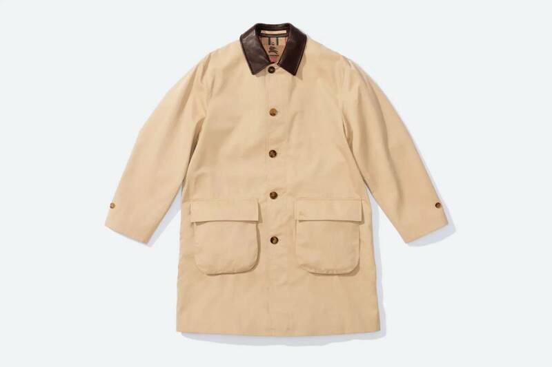 Supreme x Burberry Leather Collar Trench Beige レザー カラー トレンチ コート ベージュ L シュプリーム バーバリー 半タグ付