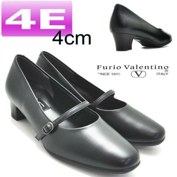 3453黒25.5cm/Furio Valentino/フリオバレンチノ/4E/ヒール4cm/フォーマルパンプス /リクルート/通勤/冠婚葬祭/