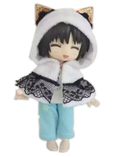 送料込み ob11 オビツ11 サイズ衣装 魔法の猫耳ずきん 白