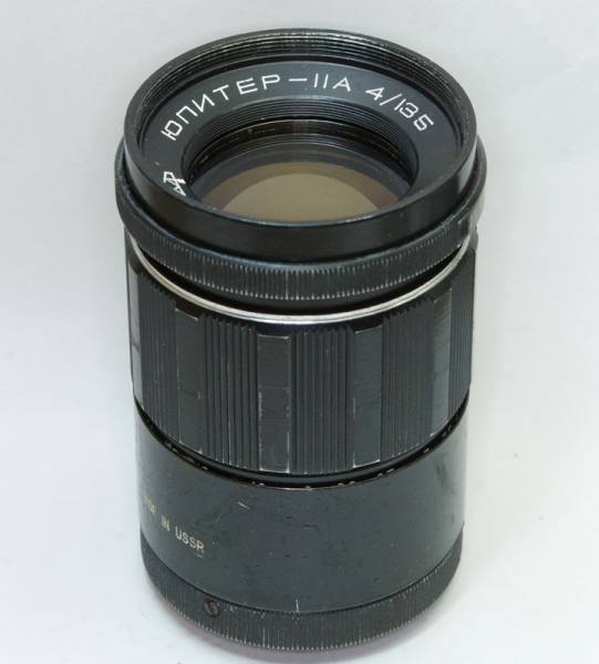 ソ連 KOMZ製 JUPITER-11A 4/135 黒 M42 11NB-508 絞羽12枚 1977年