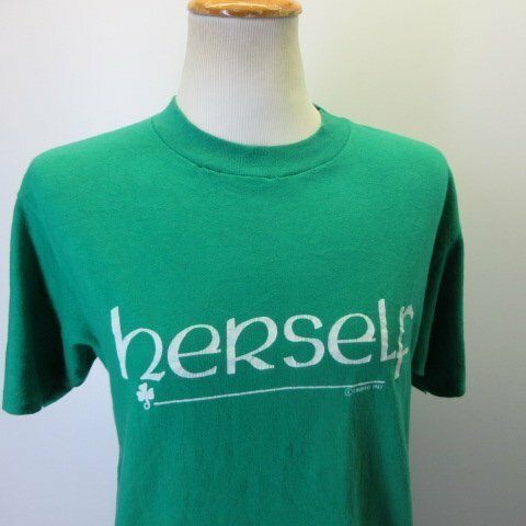 80s アメリカ製　オールド　Tシャツ S 緑　クローバー　ヘインズ　80年代 ヴィンテージ　古着　sy1942