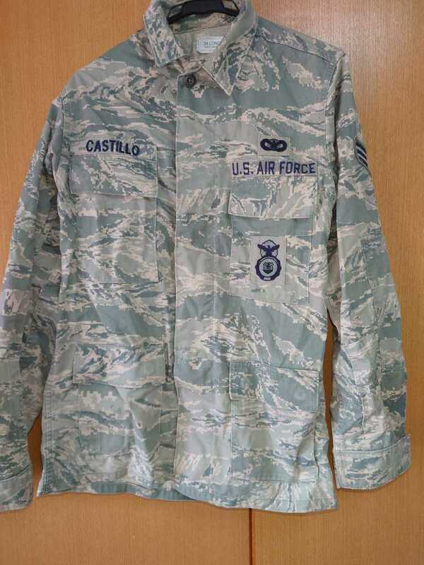 ABU BDU ジャケット シャツ 34ロング 憲兵隊 ワッペン 放出品 実物 アメリカ空軍 lbt eagle Crye 特殊部隊 swat 航空自衛隊 M4 cct pj