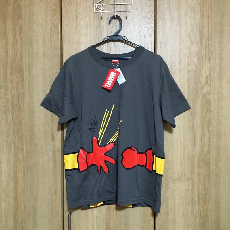 【新品】BELLE MAISON◆濃グレー アイアンマン 半袖 Tシャツ MARVEL マーベル◆サイズL◆送料安♪