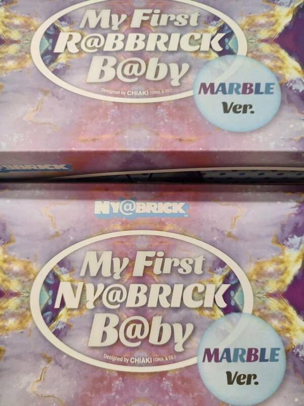 MY FIRST R@BBRICK MARBLE 100％ 400％　NY@BRICK B@BY MARBLE ver.　ニャーブリック　ラブブリック　　medicom toy　chiaki be@rbrick