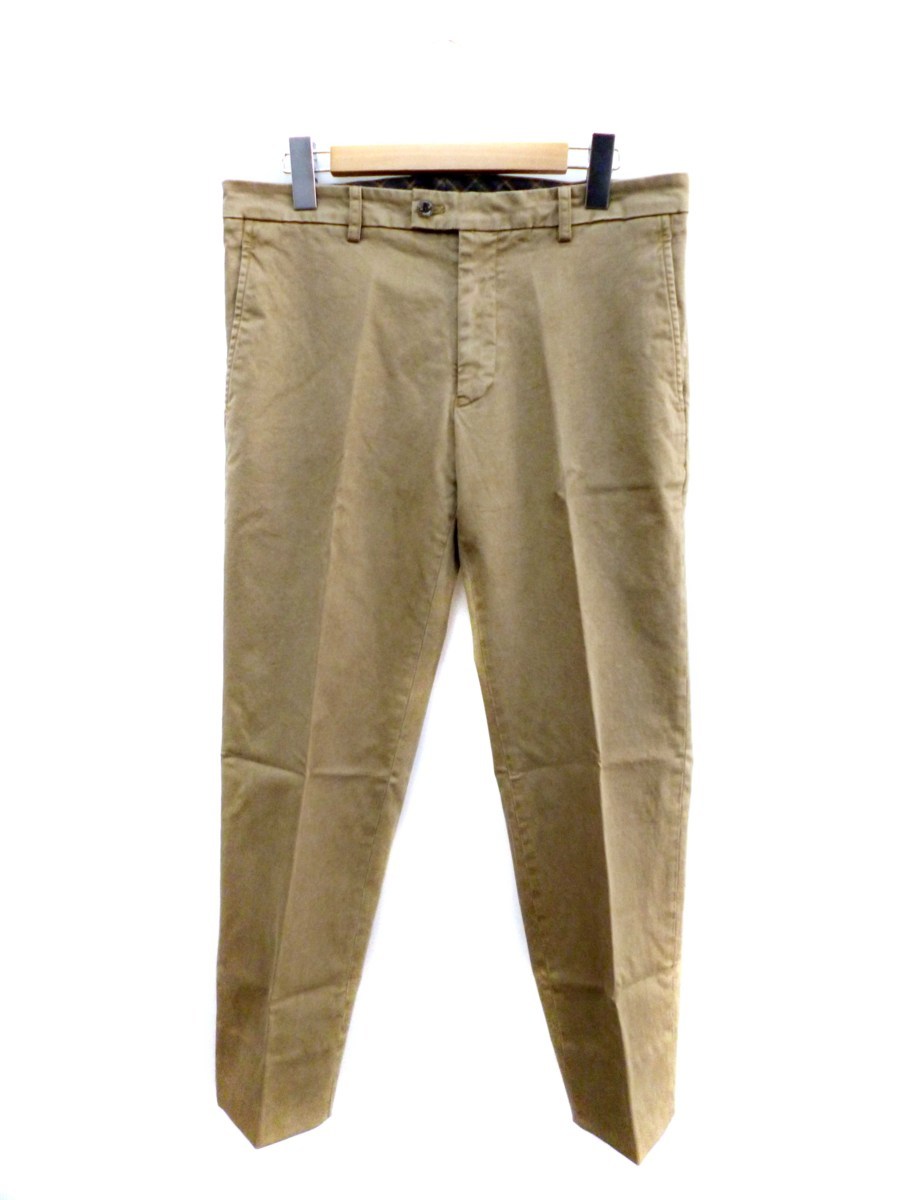 ∞【未使用】プラチナコムサ Platinum COMME CA パンツ ワーク ストレート ジップフライ M 茶 ブラウン メンズ 秋冬 □G8