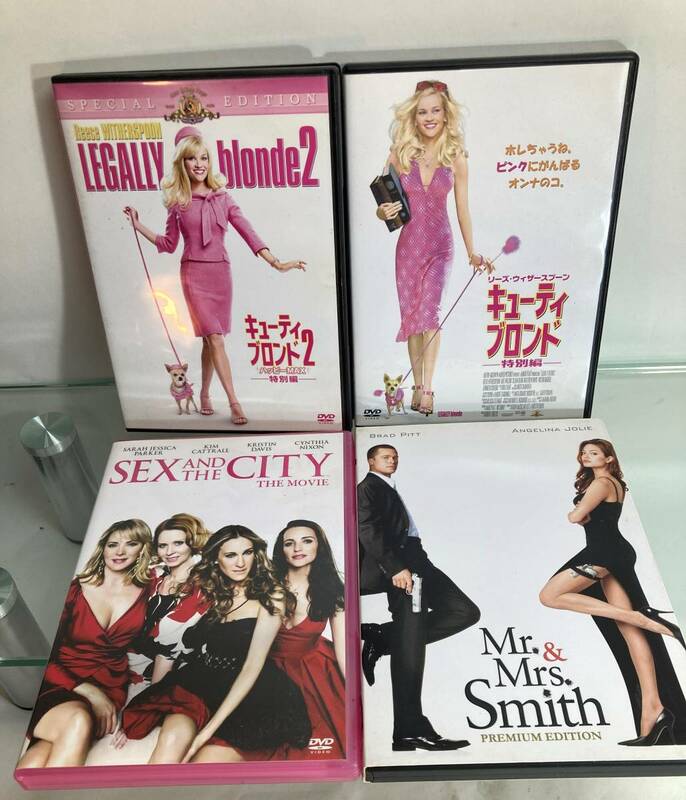 DVD 4枚組　キューティブロンド1・2/セックスアンドザシティ映画/Mr.Mrs.Smith　セル版