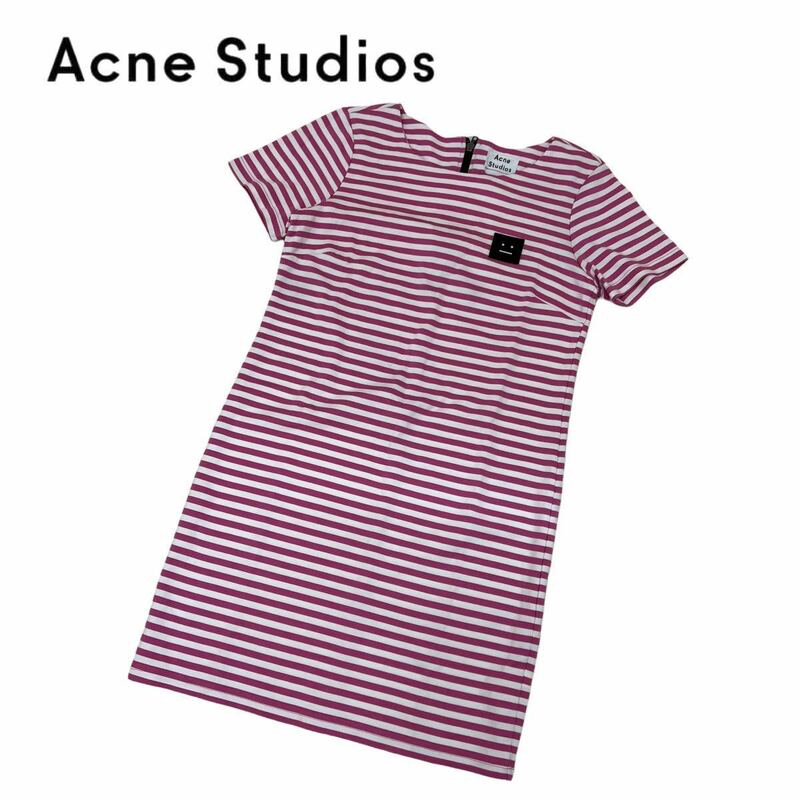 a958 AcneStudio アクネストゥディオズ トップス Tシャツ 半袖シャツ 半袖 チュニック ワンピース トップス ピンク サイズS
