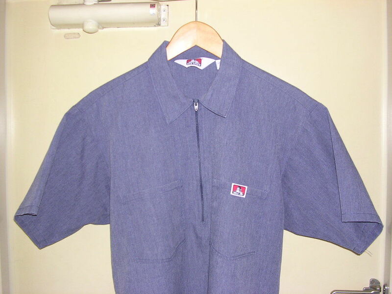 80s 90s USA製 ベンデイビス BEN DAVIS 半袖ワークシャツ M グレー vintage old タロンジップ