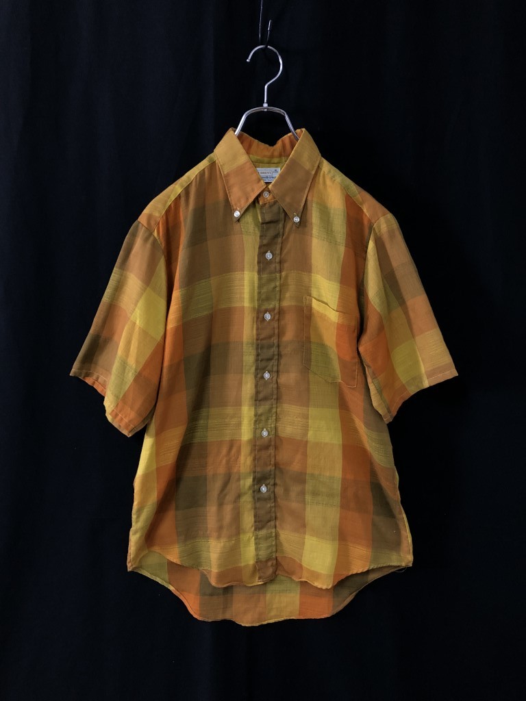 ヴィンテージ◆６０ｓ　BRENT　ブレント　 半袖シャツ M　チェック柄　MONTGOMERYWARD